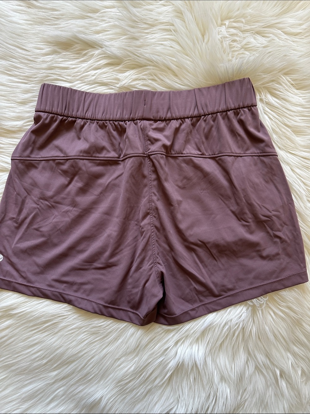 Willit Women's Drawstring Active Shorts in Dusty Mauve - Picture 4 of 5
